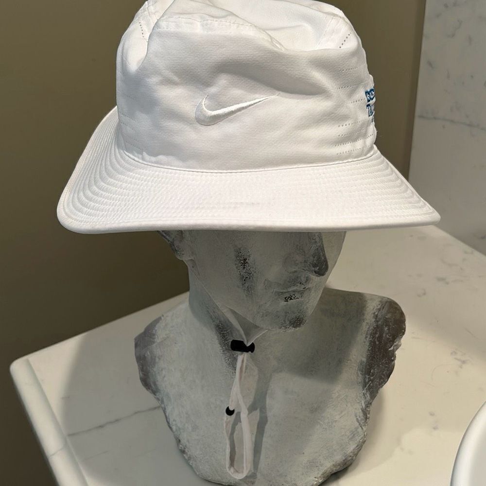 NIKE White Perforated Bucket Hat
